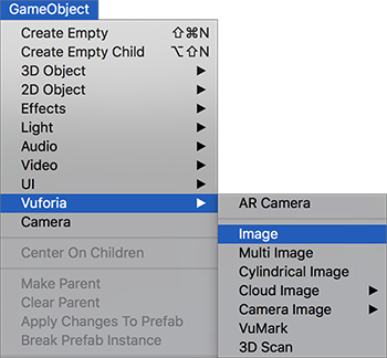 添加图像目标游戏对象